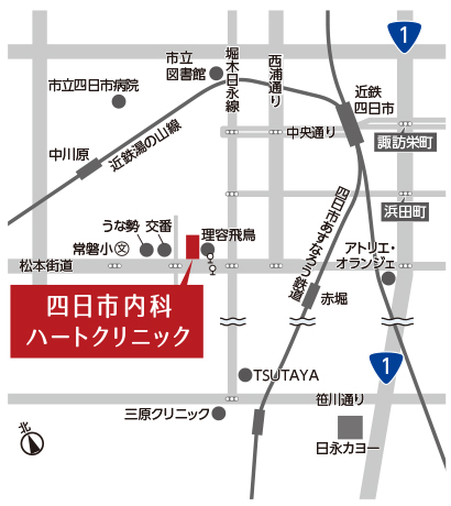 交通アクセス 四日市内科ハートクリニック 交通アクセス 四日市内科ハートクリニック